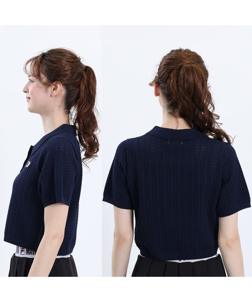 MARY QUANT(マリークワント)の「FILA × MARY QUANT クロッシェポロ プルオーバー(Tシャツ/カットソー・レディース・ネイビー/アイボリー・M)」の11枚目の写真
