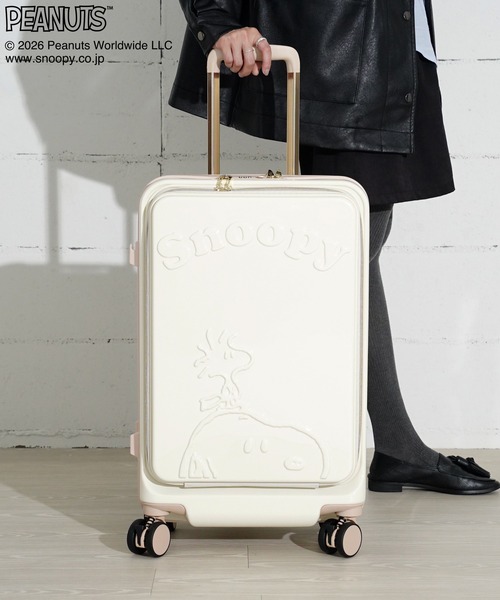 PEANUTS(ピーナッツ)の「"02"≪PEANUTS≫44L/3~4泊 フロントオープン キャリーケース(M.size)(スーツケース/キャリーバッグ・レディース・ブラック/ピンク/サックスブルー/アイボリー・M)」の10枚目の写真