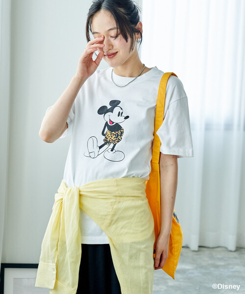 GOOD ROCK SPEED(グッドロックスピード)の「GOOD ROCK SPEED × FREAK'S STORE/グッドロックスピード 【MICKEY MOUSE】 Leopard Tシャツ/ミッキーマウス/別注 レオパード柄(Tシャツ/カットソー・レディース・チャコール/オフホワイト/ライトグレー・フリ-)」の2枚目の写真