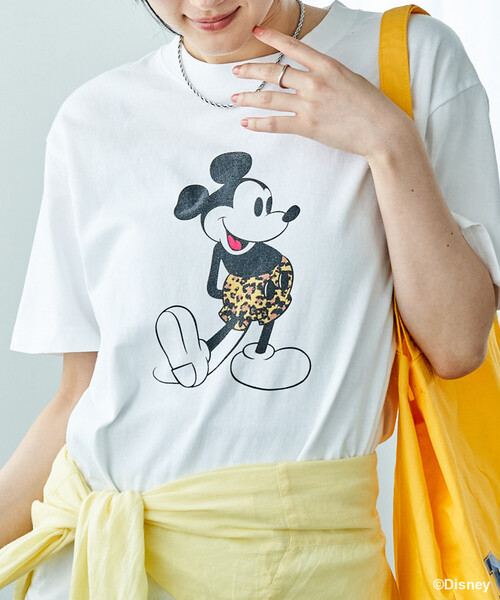 GOOD ROCK SPEED(グッドロックスピード)の「GOOD ROCK SPEED × FREAK'S STORE/グッドロックスピード 【MICKEY MOUSE】 Leopard Tシャツ/ミッキーマウス/別注 レオパード柄(Tシャツ/カットソー・レディース・チャコール/オフホワイト/ライトグレー・フリ-)」の4枚目の写真