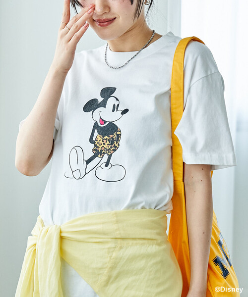 GOOD ROCK SPEED(グッドロックスピード)の「GOOD ROCK SPEED × FREAK'S STORE/グッドロックスピード 【MICKEY MOUSE】 Leopard Tシャツ/ミッキーマウス/別注 レオパード柄(Tシャツ/カットソー・レディース・チャコール/オフホワイト/ライトグレー・フリ-)」の5枚目の写真