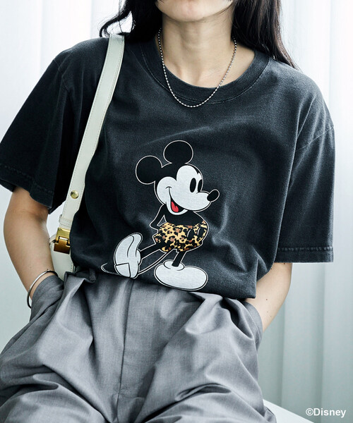 GOOD ROCK SPEED(グッドロックスピード)の「GOOD ROCK SPEED × FREAK'S STORE/グッドロックスピード 【MICKEY MOUSE】 Leopard Tシャツ/ミッキーマウス/別注 レオパード柄(Tシャツ/カットソー・レディース・チャコール/オフホワイト/ライトグレー・フリ-)」の7枚目の写真