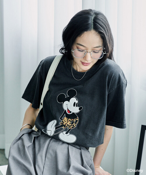 GOOD ROCK SPEED(グッドロックスピード)の「GOOD ROCK SPEED × FREAK'S STORE/グッドロックスピード 【MICKEY MOUSE】 Leopard Tシャツ/ミッキーマウス/別注 レオパード柄(Tシャツ/カットソー・レディース・チャコール/オフホワイト/ライトグレー・フリ-)」の8枚目の写真
