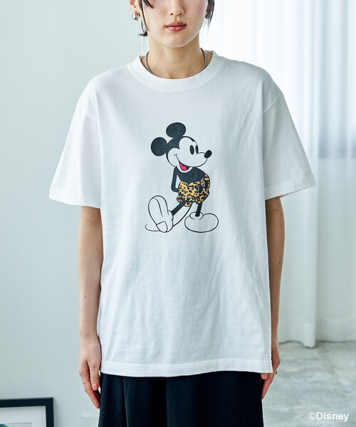 GOOD ROCK SPEED(グッドロックスピード)の「GOOD ROCK SPEED × FREAK'S STORE/グッドロックスピード 【MICKEY MOUSE】 Leopard Tシャツ/ミッキーマウス/別注 レオパード柄(Tシャツ/カットソー・レディース・チャコール/オフホワイト/ライトグレー・フリ-)」の9枚目の写真
