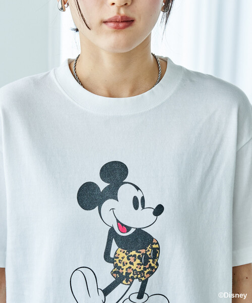 GOOD ROCK SPEED(グッドロックスピード)の「GOOD ROCK SPEED × FREAK'S STORE/グッドロックスピード 【MICKEY MOUSE】 Leopard Tシャツ/ミッキーマウス/別注 レオパード柄(Tシャツ/カットソー・レディース・チャコール/オフホワイト/ライトグレー・フリ-)」の12枚目の写真