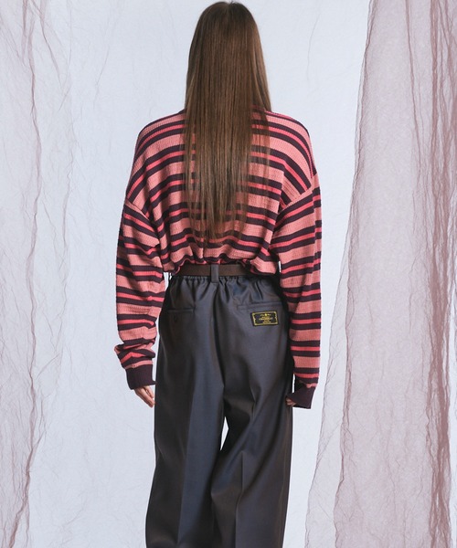 MAISON SPECIAL(メゾンスペシャル)の「《UNISEX》Multi Border Prime-Over Knit Polo Shirt/マルチボーダープライムオーバーニットポロシャツ【MAISON SPECIAL/メゾンスペシャル】(ニット/セーター・メンズ・ライトグリーン/パープル・0/2/1)」の19枚目の写真