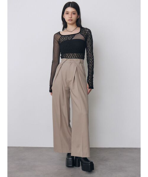MURUA(ムルーア)の「パッチワークレーストップス(Tシャツ/カットソー・レディース・ブラック/ホワイト・FREE)」の5枚目の写真