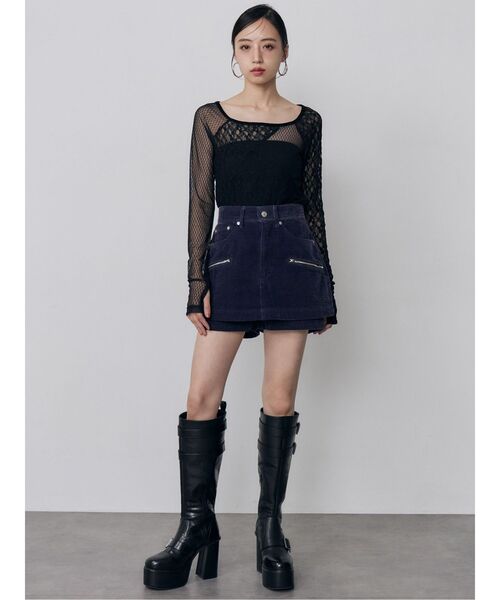 MURUA(ムルーア)の「パッチワークレーストップス(Tシャツ/カットソー・レディース・ブラック/ホワイト・FREE)」の16枚目の写真