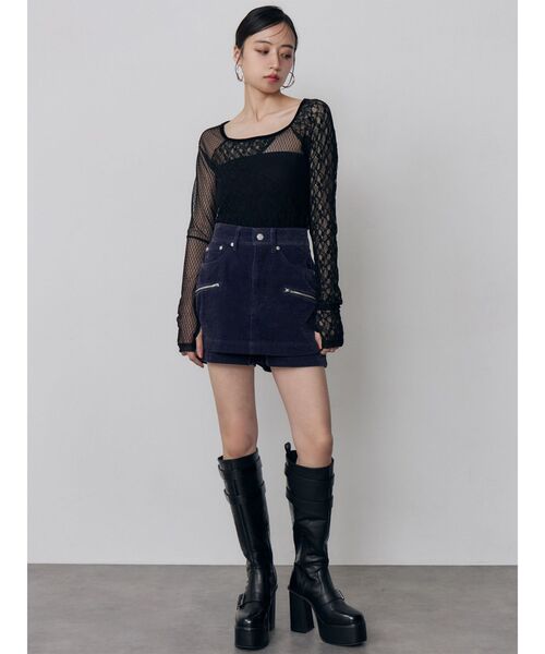 MURUA(ムルーア)の「パッチワークレーストップス(Tシャツ/カットソー・レディース・ブラック/ホワイト・FREE)」の17枚目の写真