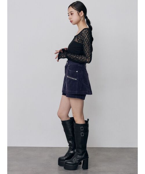 MURUA(ムルーア)の「パッチワークレーストップス(Tシャツ/カットソー・レディース・ブラック/ホワイト・FREE)」の18枚目の写真