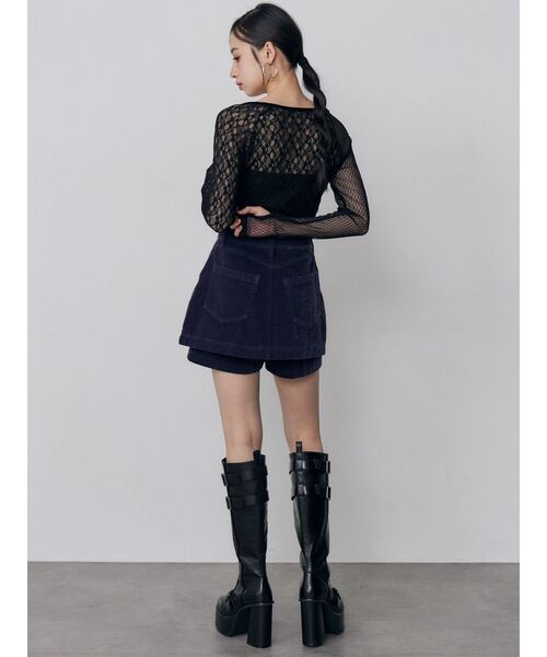 MURUA(ムルーア)の「パッチワークレーストップス(Tシャツ/カットソー・レディース・ブラック/ホワイト・FREE)」の19枚目の写真