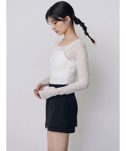 MURUA(ムルーア)の「パッチワークレーストップス(Tシャツ/カットソー・レディース・ブラック/ホワイト・FREE)」の22枚目の写真