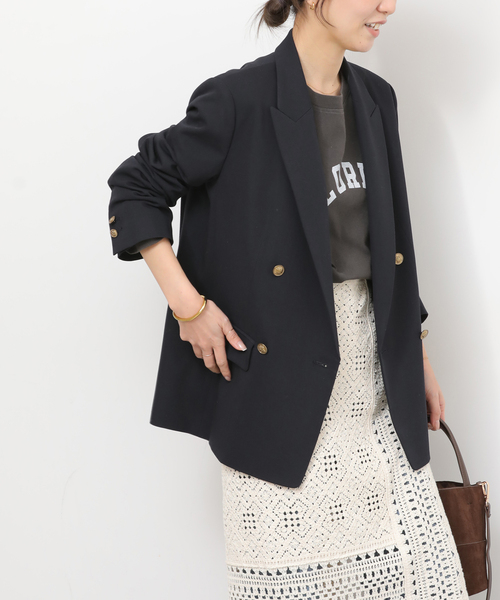 JOURNAL STANDARD relume(ジャーナルスタンダード レリューム)の「《追加2》ダブルフロントブレザー(テーラードジャケット・レディース・ネイビー・38/36)」の6枚目の写真