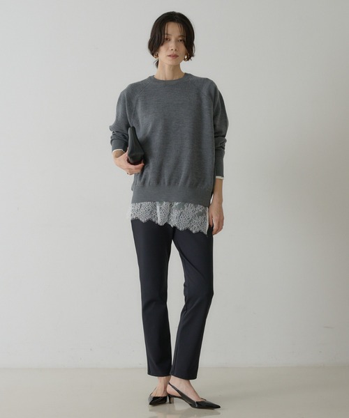 qualite(カリテ)の「ジャージーナローパンツ(その他パンツ・レディース・チャコールグレー/ブラック・36/38/34)」の9枚目の写真