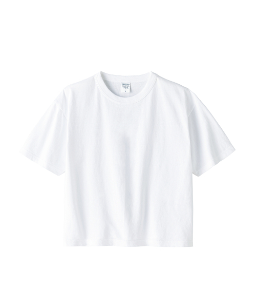 C WEAR BY THE GENIUS(シーウェアバイザジーニアス)の「ネックバインディングオーバーサイズクロップTシャツホワイト(Tシャツ/カットソー・レディース・その他・SMALL/MEDIUM/LARGE/X-LARGE/XX-LARGE)」の5枚目の写真