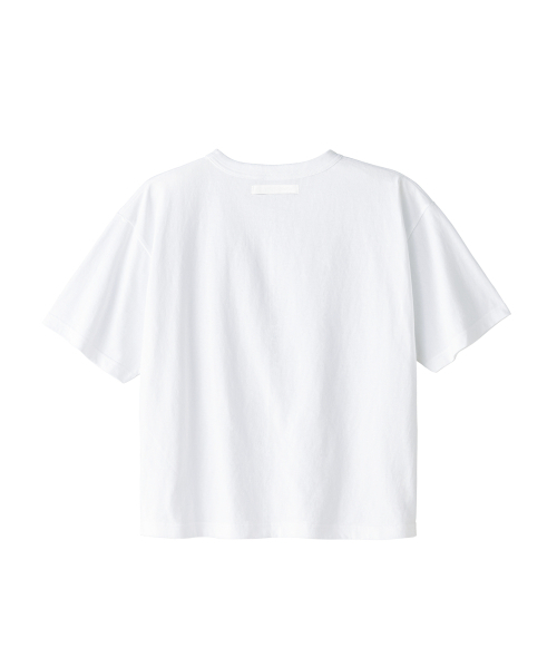 C WEAR BY THE GENIUS(シーウェアバイザジーニアス)の「ネックバインディングオーバーサイズクロップTシャツホワイト(Tシャツ/カットソー・レディース・その他・SMALL/MEDIUM/LARGE/X-LARGE/XX-LARGE)」の6枚目の写真