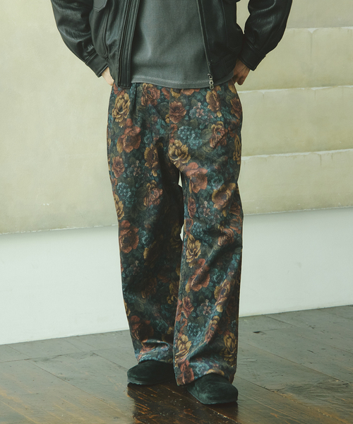 JOURNAL STANDARD(ジャーナルスタンダード)の「バイアスカット フラワー オーバー パンツ(スラックス・メンズ・ネイビー/グリーン・SMALL/MEDIUM/LARGE)」の12枚目の写真