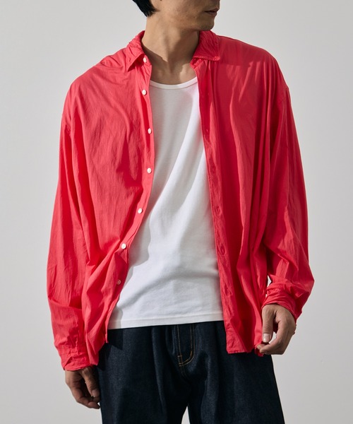 KANEMASA PHIL.(カネマサフィル)の「【KANEMASA PHIL./カネマサフィル】46G Artisan Shirt(シャツ/ブラウス・メンズ・ピンク/ブラック/キナリ・L/M)」の14枚目の写真