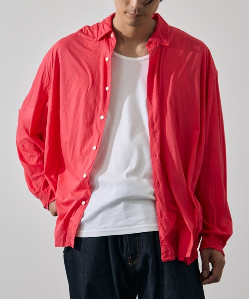 KANEMASA PHIL.(カネマサフィル)の「【KANEMASA PHIL./カネマサフィル】46G Artisan Shirt(シャツ/ブラウス・メンズ・ピンク/ブラック/キナリ・L/M)」の15枚目の写真
