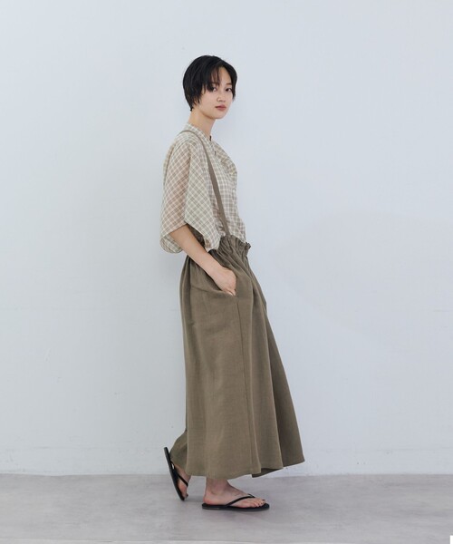 ADIEU TRISTESSE(アデュートリステス)の「麻レーヨンサスペンダースカート(スカート・レディース・モカ/ブラック・38)」の13枚目の写真