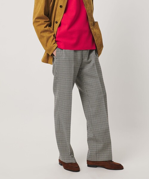 UNITED ARROWS(ユナイテッドアローズ)の「モダンチェック ノープリーツ ワイドストレート パンツ(スラックス・メンズ・ブラック・S/XL/L)」の1枚目の写真