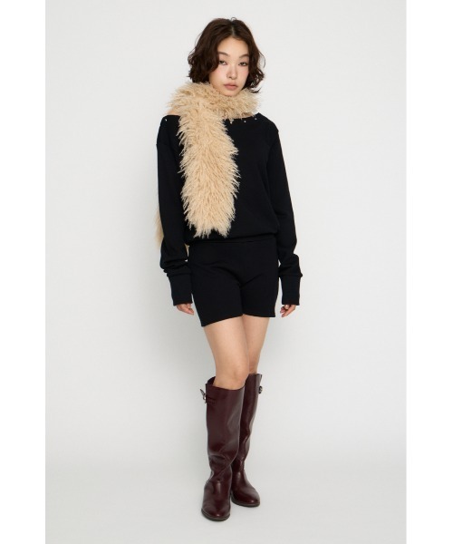 LAGUA GEM（ラグアジェム）の「SWEAT STUDS ロンパース（つなぎ/オールインワン・レディース・ブラック/杢グレー・MEDIUM/SMALL）」の10枚目の写真