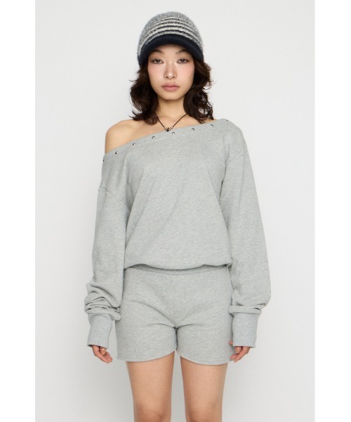 LAGUA GEM（ラグアジェム）の「SWEAT STUDS ロンパース（つなぎ/オールインワン・レディース・ブラック/杢グレー・MEDIUM/SMALL）」の15枚目の写真