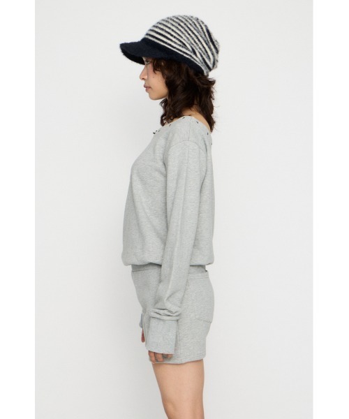 LAGUA GEM（ラグアジェム）の「SWEAT STUDS ロンパース（つなぎ/オールインワン・レディース・ブラック/杢グレー・MEDIUM/SMALL）」の3枚目の写真