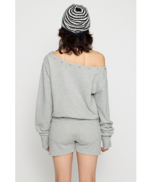 LAGUA GEM（ラグアジェム）の「SWEAT STUDS ロンパース（つなぎ/オールインワン・レディース・ブラック/杢グレー・MEDIUM/SMALL）」の4枚目の写真
