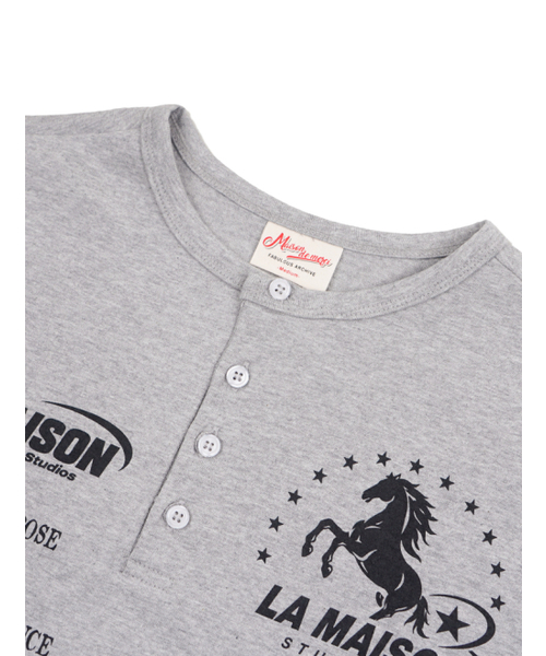 FABULOUS ARCHIVE（ファビュラスアーカイブ）の「スターデューク ヘンリーネック メランジェグレー(FCG3TS955M)（Tシャツ/カットソー・レディース・ライトグレー・LARGE/MEDIUM）」の3枚目の写真