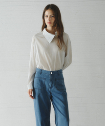 NESISunbalance collar stripe shirt_SKY BLUE