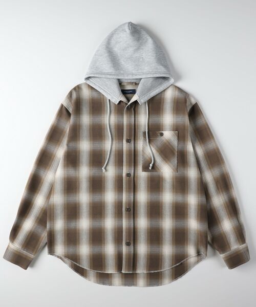 BACK NUMBER(バックナンバー)の「フード付きオンブレチェックシャツ(シャツ/ブラウス・メンズ・ブラック系1/ベージュ系1/ブルー系1・03/04/05/06)」の21枚目の写真