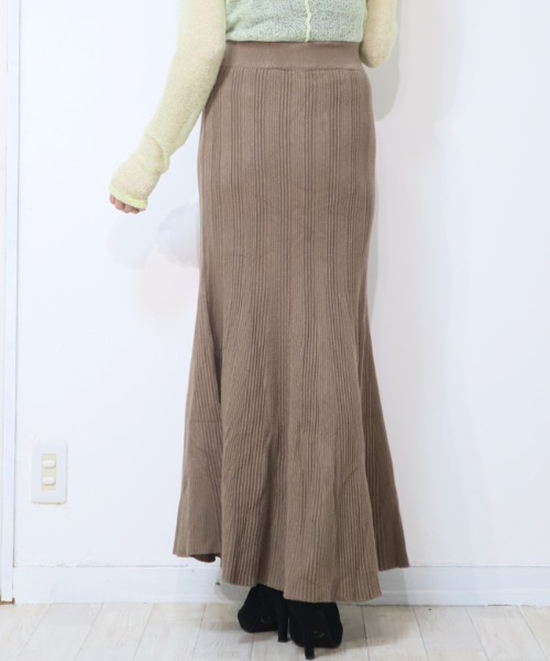 DISKEEN SURE（ディスキーンシュアー）の「【美シルエット宣言】動きまでカワイイ♡大人リブニットマーメイドスカート（スカート・レディース・ブラウン/ブラック/チャコール/キャメル/アイボリー・FREE）」の6枚目の写真