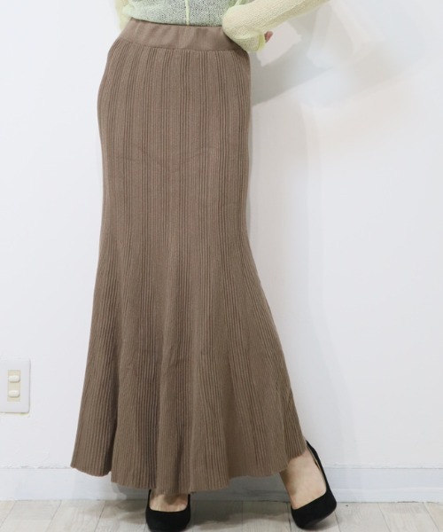 DISKEEN SURE（ディスキーンシュアー）の「【美シルエット宣言】動きまでカワイイ♡大人リブニットマーメイドスカート（スカート・レディース・ブラウン/ブラック/チャコール/キャメル/アイボリー・FREE）」の10枚目の写真