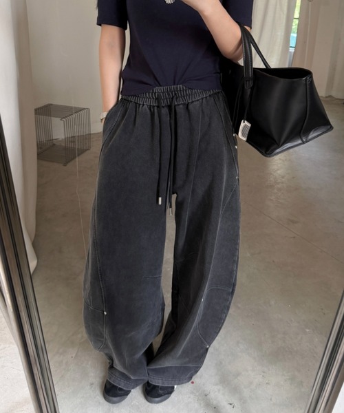 CHUN CHUN NOTES(チュンチュンノーツ)の「26AW/ヴィンテージ加工カーブシルエットスウェットパンツ(スウェットパンツ・レディース・グレー・M)」の5枚目の写真