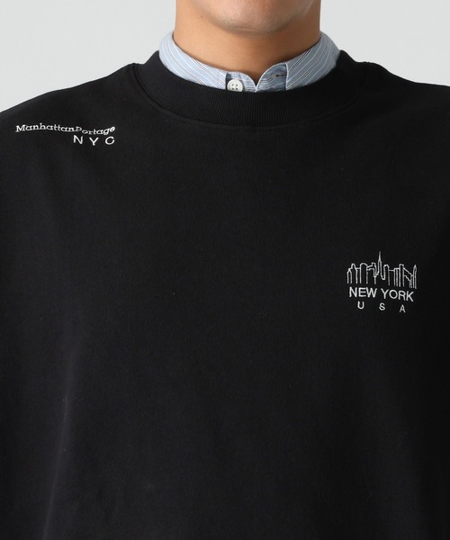 Manhattan Portage（マンハッタンポーテージ）の「【Manhattan Portage(マンハッタンポーテージ)】刺繍スウェットプルオーバー（Tシャツ/カットソー・メンズ・ブラック/アイボリー・MEDIUM/LARGE）」の8枚目の写真