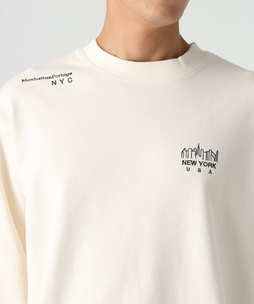 Manhattan Portage（マンハッタンポーテージ）の「【Manhattan Portage(マンハッタンポーテージ)】刺繍スウェットプルオーバー（Tシャツ/カットソー・メンズ・ブラック/アイボリー・MEDIUM/LARGE）」の19枚目の写真