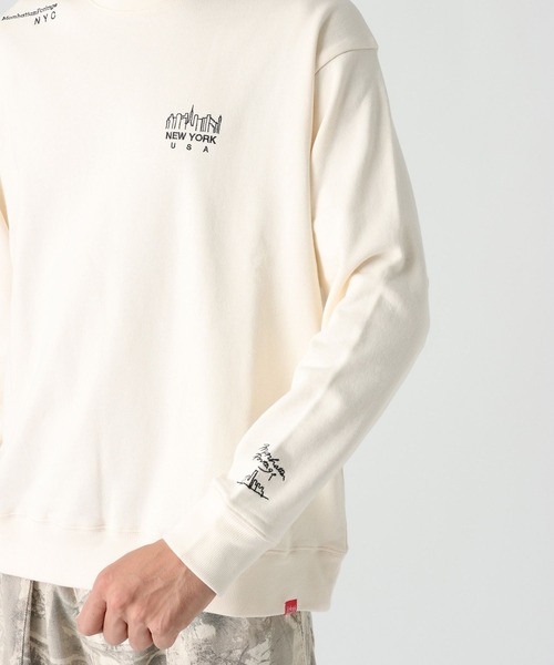 Manhattan Portage（マンハッタンポーテージ）の「【Manhattan Portage(マンハッタンポーテージ)】刺繍スウェットプルオーバー（Tシャツ/カットソー・メンズ・ブラック/アイボリー・MEDIUM/LARGE）」の21枚目の写真