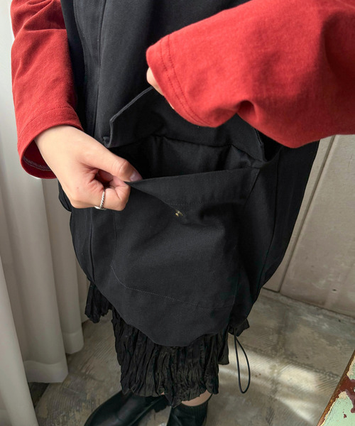 DOUBLE NAME（ダブルネーム）の「ボア衿ミリタリーベスト（ベスト・レディース・カーキ・FREE）」の10枚目の写真