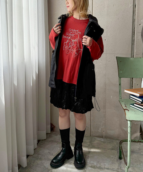 DOUBLE NAME（ダブルネーム）の「ボア衿ミリタリーベスト（ベスト・レディース・カーキ・FREE）」の13枚目の写真
