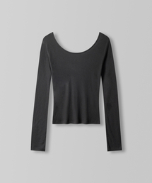Mist U-Neck Tee_Charcoal