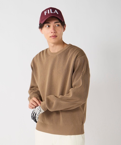 FILA GOLF(フィラゴルフ )の「【FILA GOLF/フィラゴルフ】プレーティングニットセーター ゴルフ(ニット/セーター・メンズ・ブラック/ベージュ・MEDIUM/LARGE/X-LARGE/XX-LARGE)」の2枚目の写真