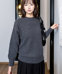 あざと可愛い なめらかタッチ モックネックニット プルオーバー セーター