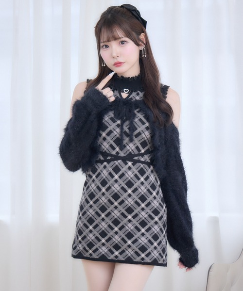 couture BY ROJITA（クチュールバイロジータ）の「ふわふわボレロニットミニワンピース（ワンピース・レディース・ブラウン/ピンク/ブラック・FREE）」の10枚目の写真