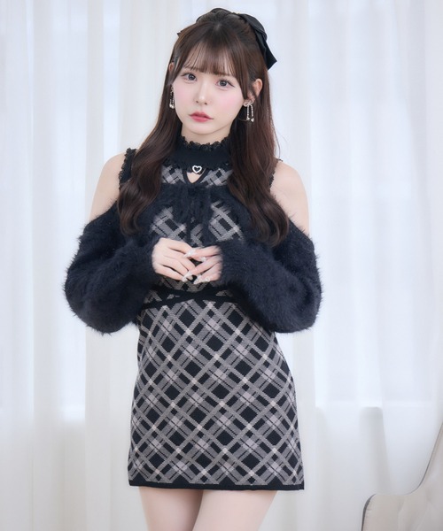 couture BY ROJITA（クチュールバイロジータ）の「ふわふわボレロニットミニワンピース（ワンピース・レディース・ブラウン/ピンク/ブラック・FREE）」の11枚目の写真