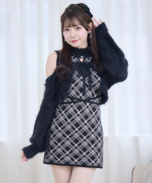 couture BY ROJITA（クチュールバイロジータ）の「ふわふわボレロニットミニワンピース（ワンピース・レディース・ブラウン/ピンク/ブラック・FREE）」の12枚目の写真