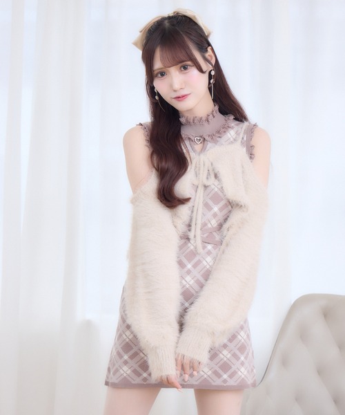 couture BY ROJITA（クチュールバイロジータ）の「ふわふわボレロニットミニワンピース（ワンピース・レディース・ブラウン/ピンク/ブラック・FREE）」の15枚目の写真