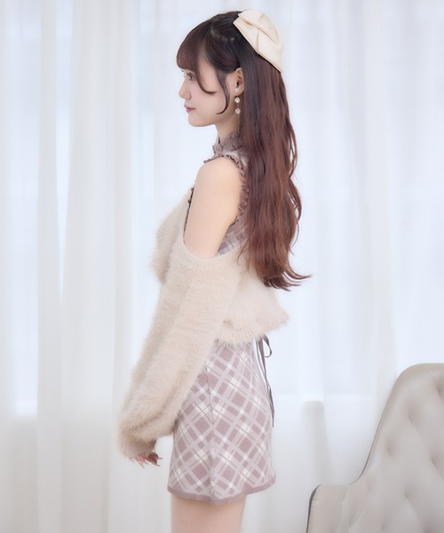 couture BY ROJITA（クチュールバイロジータ）の「ふわふわボレロニットミニワンピース（ワンピース・レディース・ブラウン/ピンク/ブラック・FREE）」の17枚目の写真