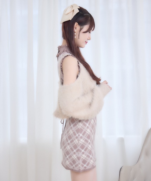 couture BY ROJITA（クチュールバイロジータ）の「ふわふわボレロニットミニワンピース（ワンピース・レディース・ブラウン/ピンク/ブラック・FREE）」の19枚目の写真