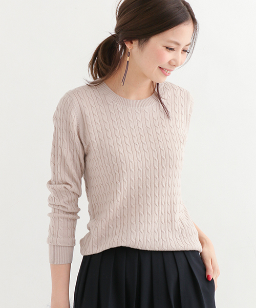 URBAN RESEARCH Sonny Label(アーバンリサーチサニーレーベル)の「Sonny Label ウォッシャブルウールケーブルプルオーバー(ニット/セーター・レディース・テラコッタ/ベージュ/ネイビー/ブラウン系その他/グレー・FREE)」の4枚目の写真